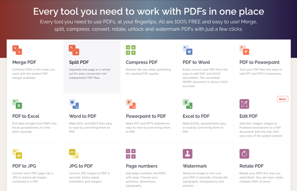 iLovePDF website