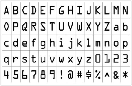 example of ocr font